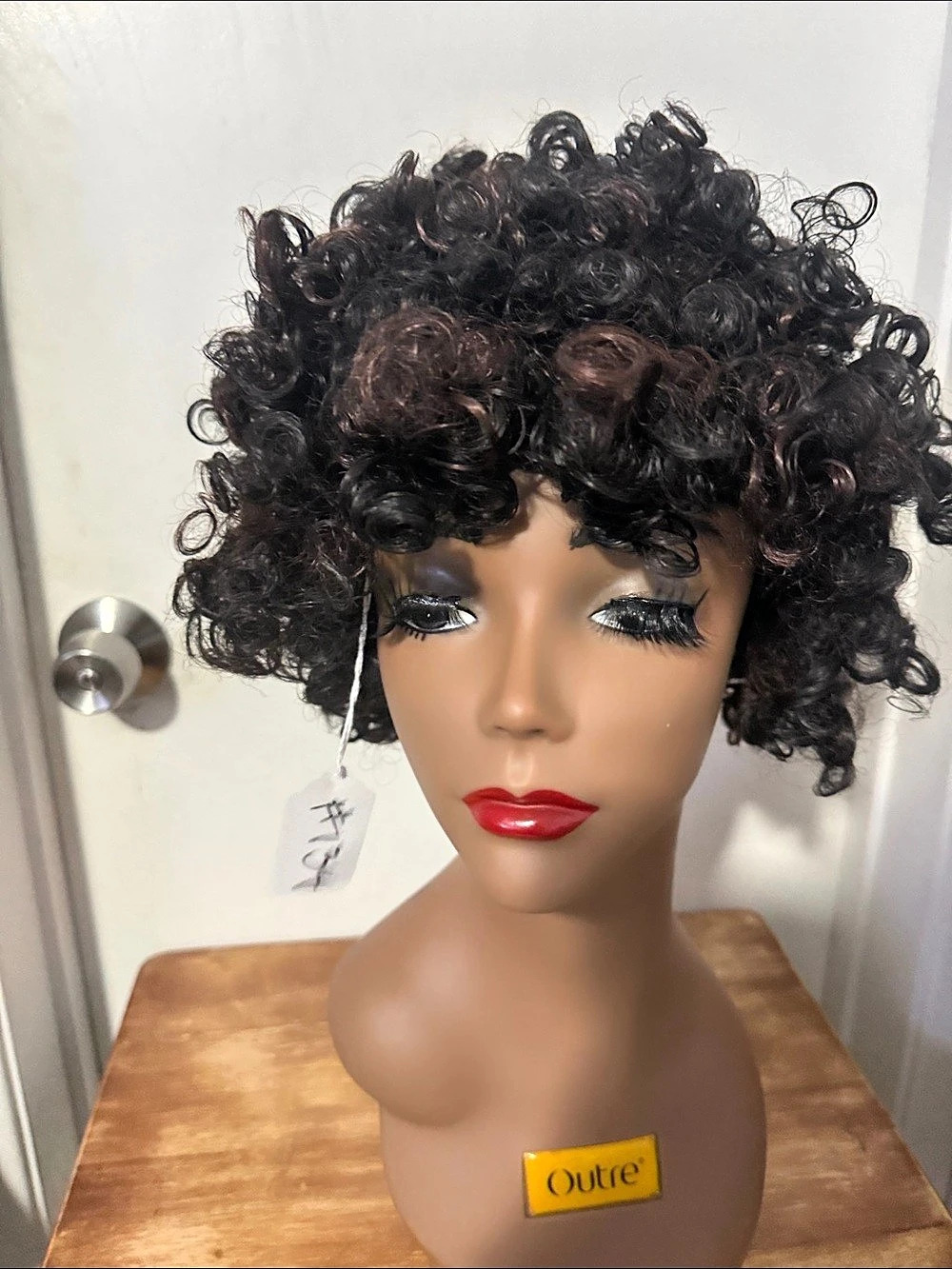 Outre Curly Wig in Black with some highlights Open bag / Like New #134